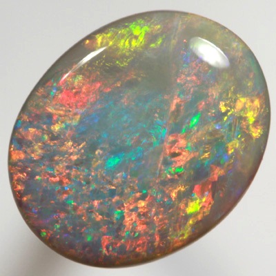 SOLID SEMI BLACK OPAL Top quality. Floral Harlequin pattern, Bright reds and a touch of yellow SEE VIDEO  